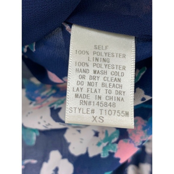 Everly blouse XS floral popover hi low lightweight sheer flowy cottage ruffles - Picture 5 of 6